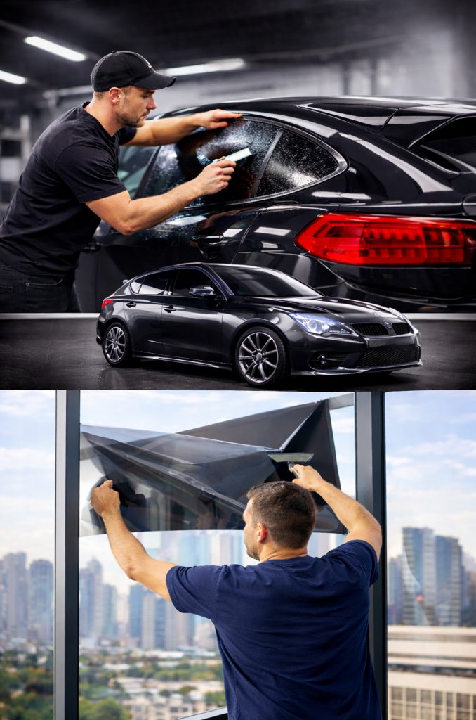 Scheibentönungen Flachglastönungen Tönungsgrade AGB Scheibenabdunklung Sonnenschutz Hitzeschutz